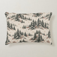 Patrón de cabaña roja del bosque nevado de Navidad