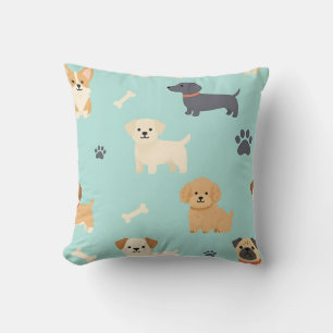 Cojín Decorativo Patrón de cachorros adorables