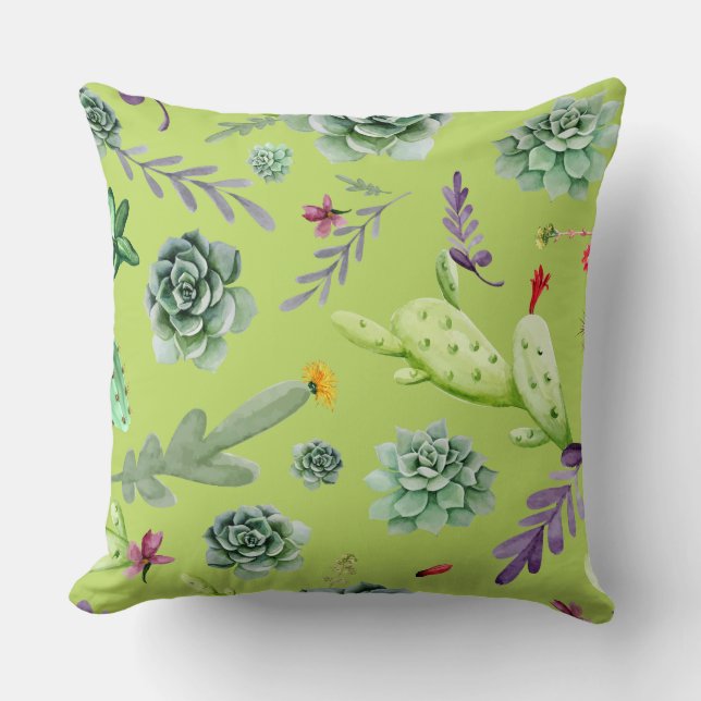 Cojín Decorativo Patrón de cactus 6 (Anverso)