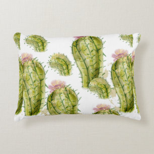 Cojín Decorativo Patrón de Cactus acuarela