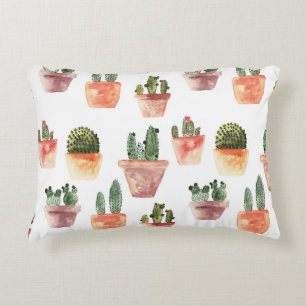 Cojín Decorativo Patrón de cactus pulido verde marrón
