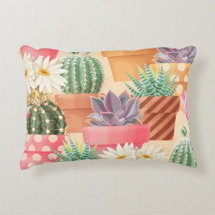Cojín Decorativo Patrón de cactus sin fisuras y suculento detallado