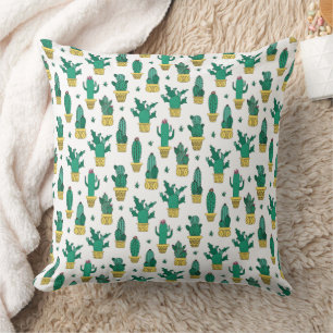 Cojín Decorativo Patrón de cactus y suculentas lindas