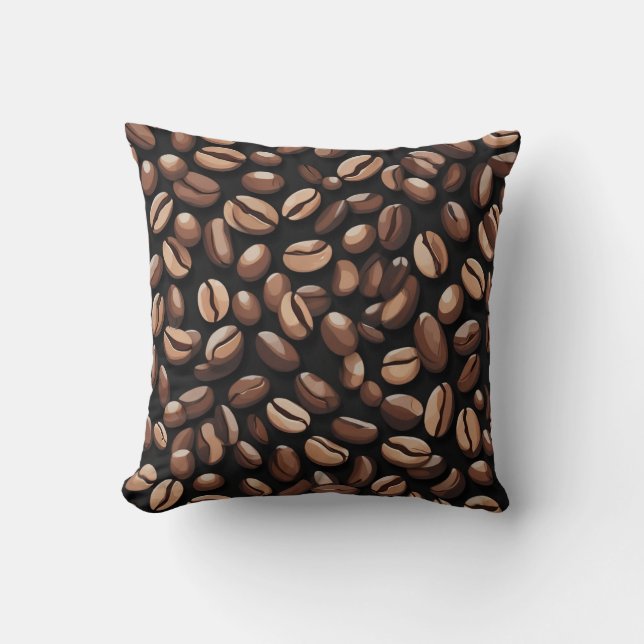 Cojín Decorativo Patrón de café (Anverso)
