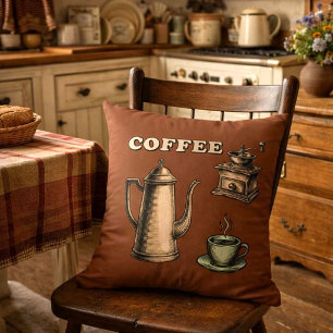 Cojín Decorativo Patrón de café retro de café