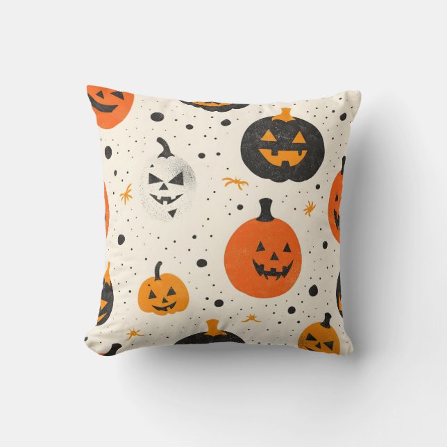 Cojín Decorativo Patrón de calabaza (Anverso)
