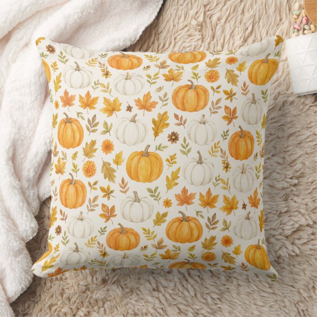 Cojín Decorativo Patrón de calabaza | Acción de gracias (Manta)