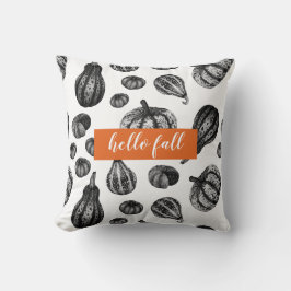 Cojín Decorativo Patrón de calabaza otoñal Empuje de tinta de la al