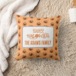 Cojín Decorativo Patrón de calabazas Kawaii de Halloween