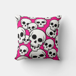 Cojín Decorativo Patrón de calavera rosa