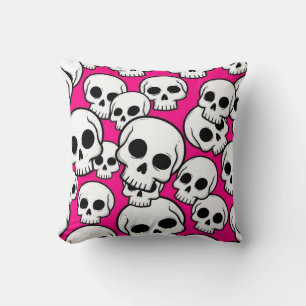 Cojín Decorativo Patrón de calavera rosa