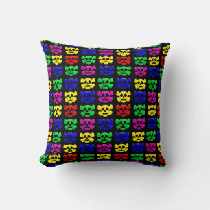 Cojín Decorativo Patrón de calaveras coloridas