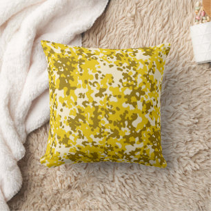 Cojín Decorativo patrón de camuflaje 6 amarillo