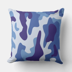 Cojín Decorativo Patrón de camuflaje azul