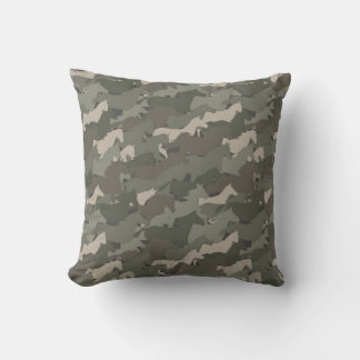 Cojín Decorativo Patrón de camuflaje de caballos salvajes