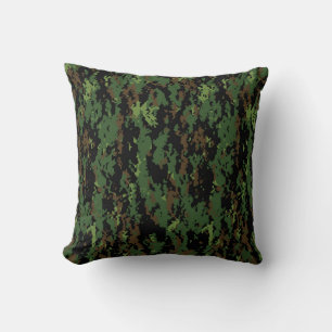 Cojín Decorativo Patrón de camuflaje de la jungla digital
