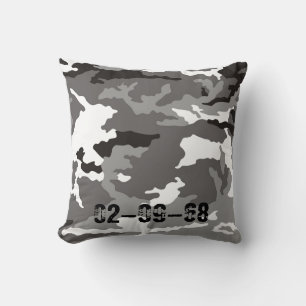 Cojín Decorativo Patrón de camuflaje gris