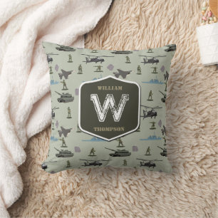 Cojín Decorativo Patrón de camuflaje verde del ejército militar