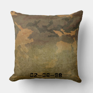 Cojín Decorativo Patrón de camuflaje verde vintage V2.0
