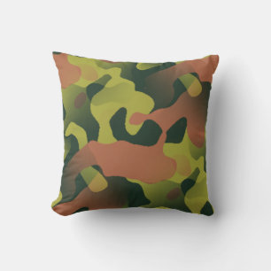 Cojín Decorativo Patrón de camuflaje verde y marrón