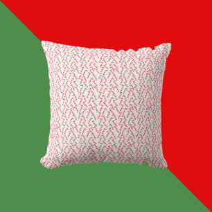 Cojín Decorativo Patrón de caña de candén rojo y blanco