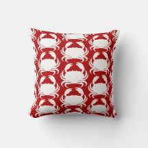 Patrón de cangrejo rojo y blanco, decoración náuti