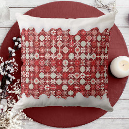 Cojín Decorativo Patrón de canto de Navidades blancos rojos#13 ID10