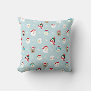 Cojín Decorativo Patrón de caracteres del jefe de navidades, navida