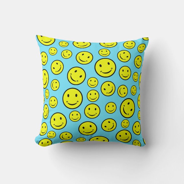 Cojín Decorativo Patrón de caras sonrientes (Anverso)
