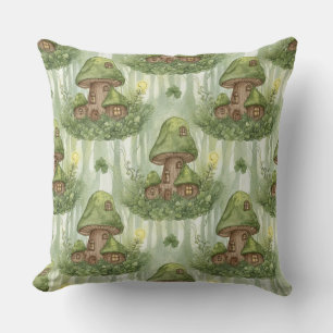 Cojín Decorativo Patrón de Casa de Hadas de Bosque Caprichoso de Ho