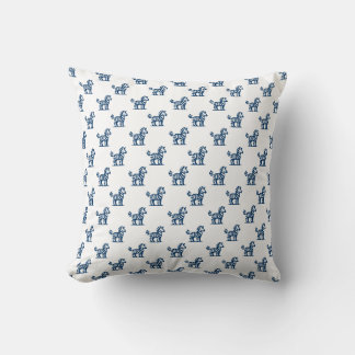 Cojín Decorativo Patrón de cebra - Azul shibori sobre blanco