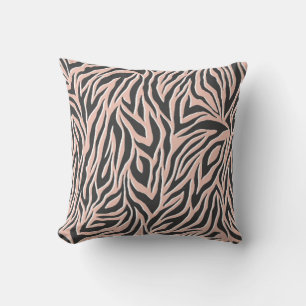 Cojín Decorativo Patrón de cebra de contorno negro sin brillo. Salv