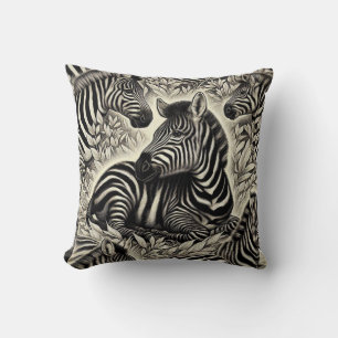 Cojín Decorativo Patrón de cebra de época
