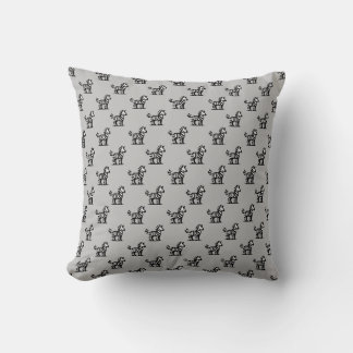 Cojín Decorativo Patrón de cebra - Negro sobre gris claro