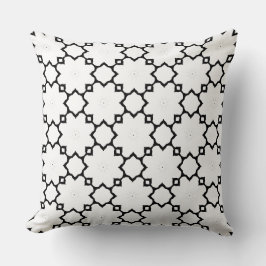 Cojín Decorativo Patrón de celosía de estrella marroquí en blanco y