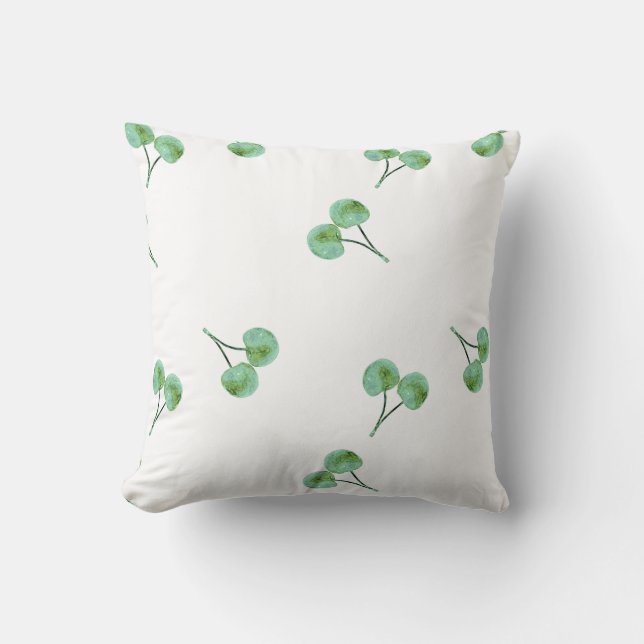Cojín Decorativo Patrón de cerezas verdes (Anverso)