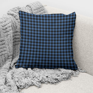 Cojín Decorativo Patrón de chequeos de Gingham azul ruso