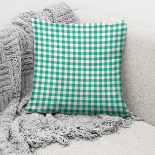 Cojín Decorativo Patrón de chequeos de Gingham verde ruso
