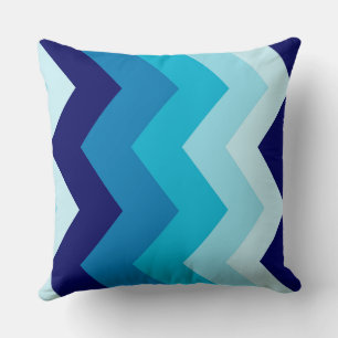 Cojín Decorativo Patrón de cheurón azul