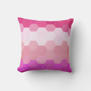 Cojín Decorativo Patrón de cheurón de hexágono rosado