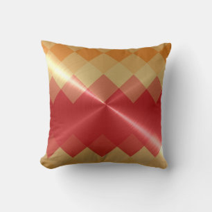 Cojín Decorativo Patrón de cheurón de Naranja rojo