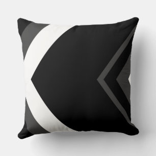 Cojín Decorativo Patrón de cheurón gris, blanco y negro