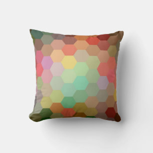 Cojín Decorativo Patrón de cheurón hexagonal multicolor