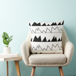Cojín Decorativo Patrón de cheurón negro y blanco