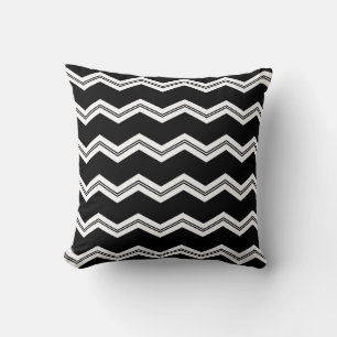 Cojín Decorativo patrón de chevron blanco negro