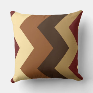 Cojín Decorativo Patrón de chevron marrón y rojo