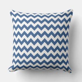 Cojín Decorativo Patrón de Chevron Moderno con Rayas Azules