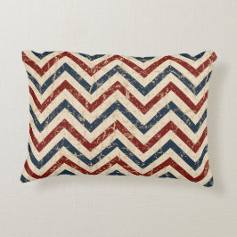 Cojín Decorativo Patrón de Chevron patriótico vintage