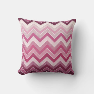 Cojín Decorativo Patrón de Chevron Rosa de Apoyo al Cáncer de Mama 