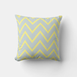 Cojín Decorativo Patrón de Chevron Zigzag | Gris amarillo
